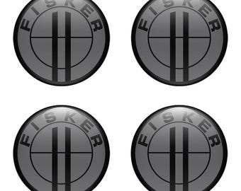Fisker Wheel Cap Stickers Rim Stickers Center Wheel Caps, Domed Wheel Caps Wheel Hub Sticker, Custom Car Decals Car Accessory - Set of 4