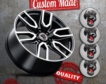 3D Domed Wheel Hub Stickers, Custom Automotive Rim Decals, Resin Center Cap Emblems (Set of 4)