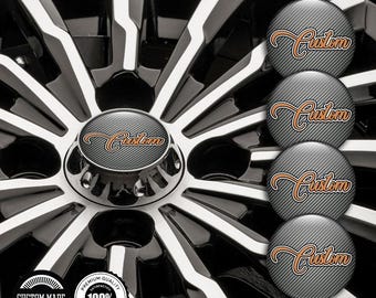 Custom 3D Gel Wheel Center Cap Stickers, Domed Epoxy Decals, Resin Rim Emblems (Set of 4), Automotive Styling Accessories