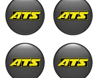 ATS Wheel Cap Stickers Rim Stickers Center Wheel Caps, Domed Wheel Caps Wheel Hub Sticker, Custom Car Decals Car Accessory - Set of 4