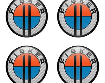 Fisker Epoxy Sticker Car Logo Decals Logo Sticker, Sticker Decals Silicone Emblem, Custom Car Decals Self Adhesive Car Accessory - Set of 4