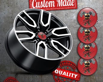 3D Domed Wheel Decals, Waterproof Resin Emblems, Custom Car Rim Stickers, Luxury Styling Accessories (Set of 4)