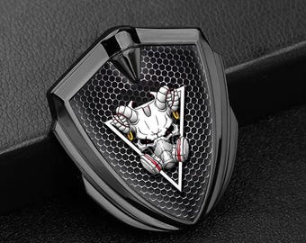 Custom 3D Domed Shield Sticker, Tactical Resin Emblem, Gold and Silver Metal Look Car Badges