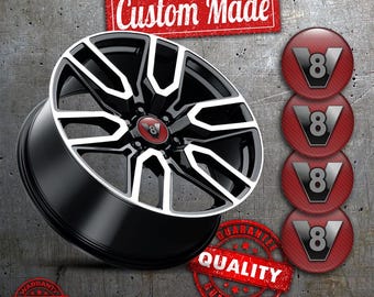 Custom Wheel Center Stickers, 3D Domed Gel Decals (Set of 4), Resin Rim Center Hub Emblems, Automotive Styling Graphics
