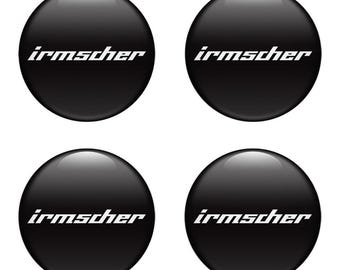 Irmscher Domed Stickers Epoxy Resin Silicone Emblem, Custom Car Decals Self Adhesive, Center Wheel Caps Rim Stickers - Set of 4