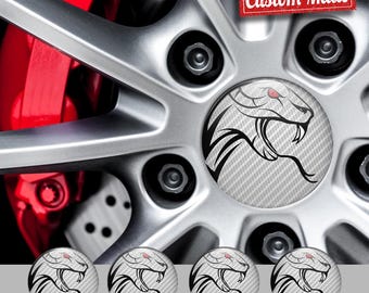 Custom Car Wheel Decals, 3D Gel Domed Emblem, Weatherproof Rim Stickers for Performance Cars (Set of 4)