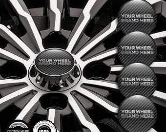 Custom 3D Domed Wheel Center Cap Stickers, Glossy Resin Rim Emblems, Automotive Styling Decals (Set of 4)