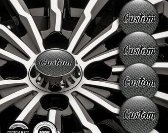 Custom 3D Domed Gel Rim Stickers, Car Wheel Center Cap Decals, Resin Hub Emblems (Set of 4)