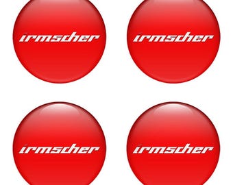 Irmscher Silicone Emblem Domed Wheel Caps Wheel Hub Sticker, Custom Car Decals Car Accessory, Self Adhesive Decals Sticker Decals - Set of 4