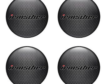 Irmscher Wheel Cap Stickers Rim Stickers Center Wheel Caps, Domed Wheel Caps Wheel Hub Sticker, Custom Car Decals Car Accessory - Set of 4