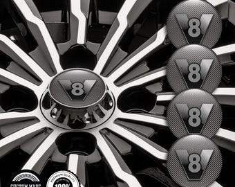 3D Domed Car Wheel Center Caps, Custom Emblem Decals, Resin Rim Stickers (Set of 4), Automotive Styling Graphics