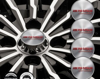 3D Gel Domed Decals, Custom Resin Wheel Center Emblems, Glossy Car Rim Stickers, Set of 4 Automotive Graphics