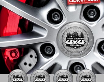 3D Domed Wheel Center Cap Stickers, Custom Automotive Logo Decals, Resin Rim Emblems (Set of 4)