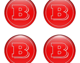 Brabus Wheel Cap Stickers Rim Stickers Center Wheel Caps, Domed Wheel Caps Wheel Hub Sticker, Custom Car Decals Car Accessory - Set of 4