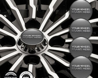 Silicone Emblem Stickers, 3D Wheel Cap Logo Decals, Resin Rim Graphics for Car Hubcaps (Set of 4)