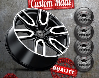 Custom 3D Domed Wheel Cap Emblems, High Gloss Resin Decals, Rim Center Hub Stickers (Set of 4)