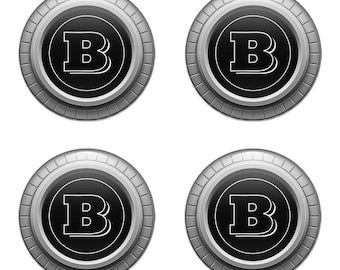 Brabus Epoxy Sticker Car Logo Decals Logo Sticker, Sticker Decals Silicone Emblem, Custom Car Decals Self Adhesive Car Accessory - Set of 4
