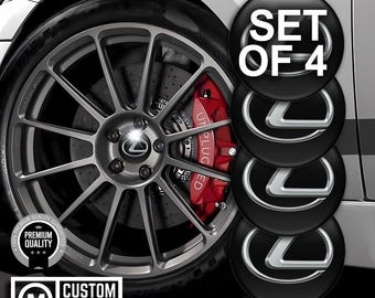Wheel Hub Stickers Epoxy Sticker, Domed Wheel Caps, Custom Car Decals Accessory - Set of 4