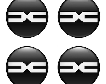 Dacia Domed Stickers Epoxy Resin Silicone Emblem, Custom Car Decals Self Adhesive, Center Wheel Caps Rim Stickers - Set of 4