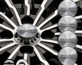 Custom Car Wheel Logo Stickers 3D Epoxy Alloy Rim Decals Personalized Hubcap Graphics (Set of 4)