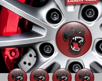 Custom 3D Domed Wheel Center Cap Stickers, Epoxy Resin Emblems, Personalized Rim Decals (Set of 4)
