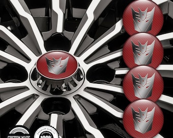 Custom 3D Domed Wheel Stickers, High Gloss Resin Car Emblems, Premium Rim Center Hub Decals (Set of 4)