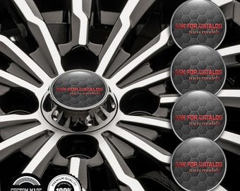 3D Domed Wheel Center Stickers, Custom Logo Gel Decals, Epoxy Finish Rim Emblems (Set of 4), Automotive Styling Graphics