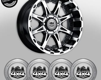 Custom 3D Domed Wheel Center Cap Stickers, Resin Emblems for Trucks & Cars, 4x4 Rim Decals (Set of 4)