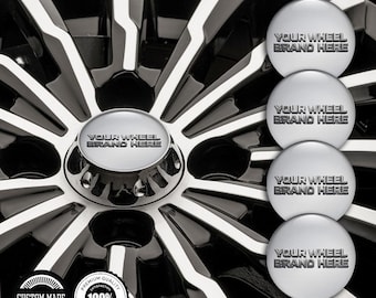 Car Logo Decals for Wheels, Self Adhesive Rim Stickers, 3D Gel Wheel Center Emblems (Set of 4)