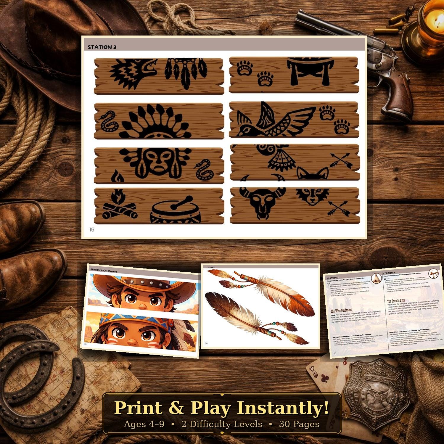 Wild West Scavenger Hunt Printable Kids Ages 6-9 | Cowboy Treasure Hunt ...
