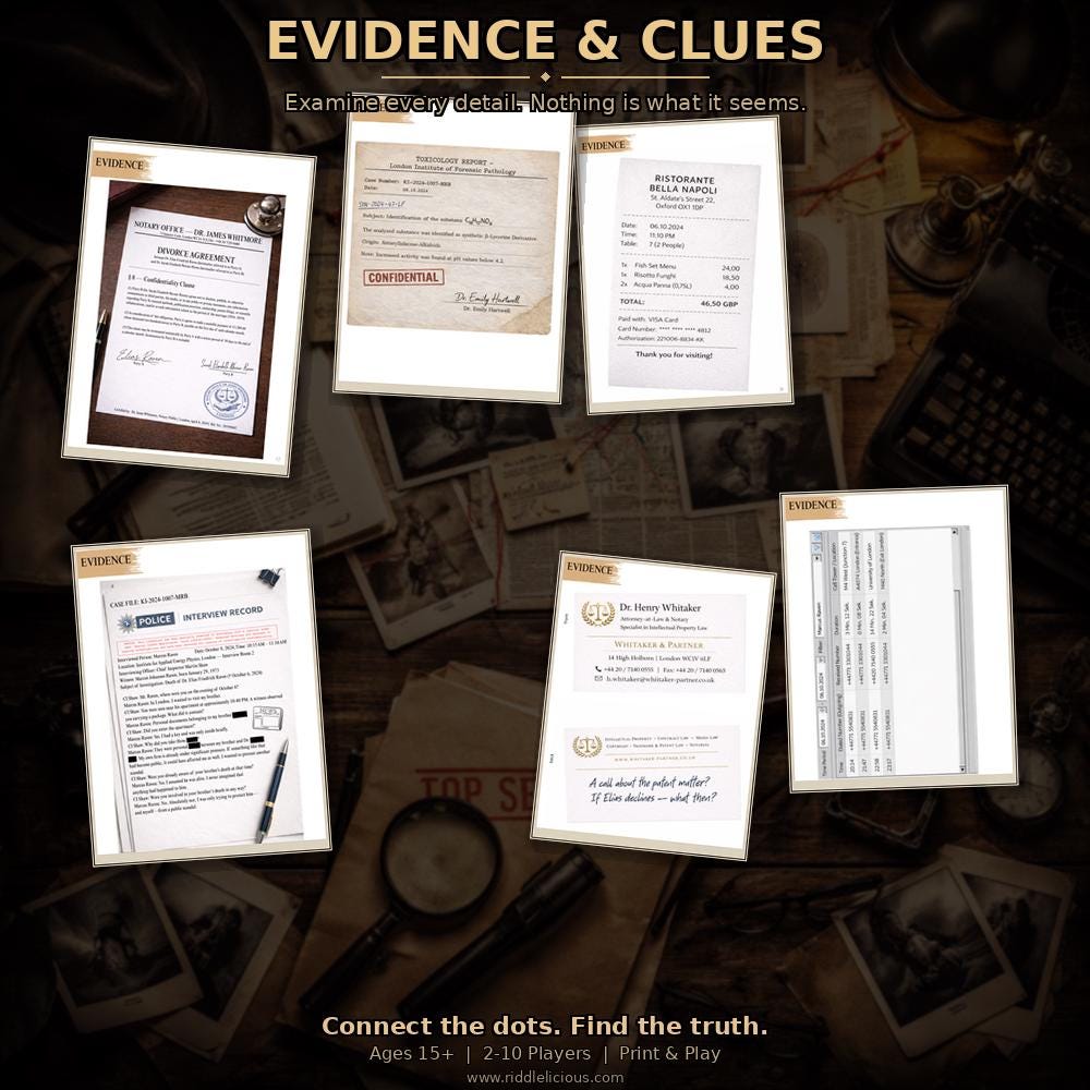 Murder Mystery Game Printable PDF – Detective Escape Room Game for