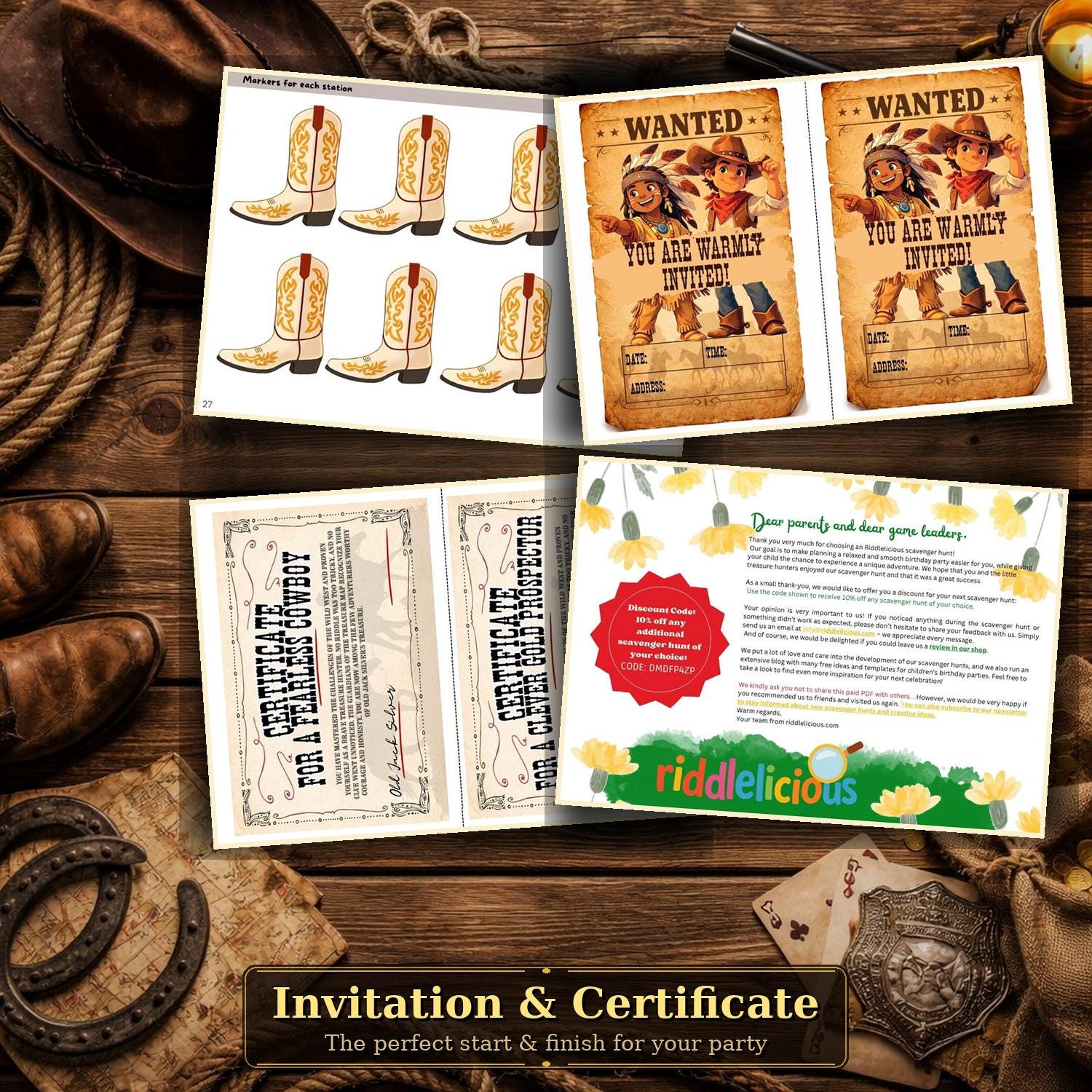 Wild West Scavenger Hunt Printable Kids Ages 6-9 | Cowboy Treasure Hunt ...