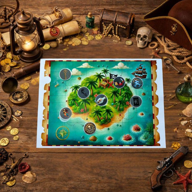 Kids Pirate Treasure Hunt | Printable Clues, Map & Riddles (instant ...