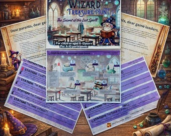 Wizard Scavenger Hunt Printable for Kids | Magic Birthday Party Game PDF | Ages 6-9 | Instant Download
