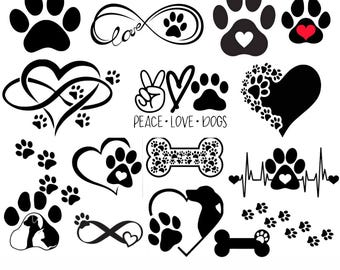 Dog Paw SVG Bundle, Pet Lover PNG, Puppy Cricut Cut Files (Digital Download)