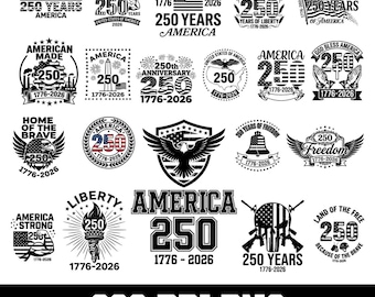 America 250 Years PNG Bundle | 1776-2026 Patriotic Designs | 4th of July USA Semiquincentennial Clipart | Instant Download | Commercial
