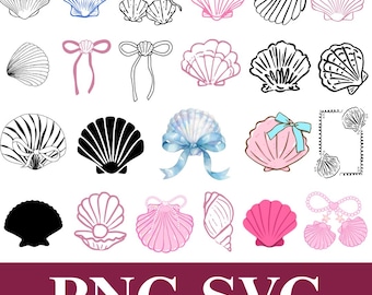 Seashell SVG Png Bundle | Beach Shell Cut Files | Coastal Summer Clipart | Ocean Cricut SVG | Tropical Sublimation PNG Bundle