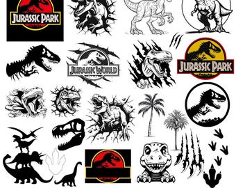 Dinosaur Adventure SVG PNG Bundle | Cute Dino Clipart Set, Jurassic Style Dinosaur Outline, Kids Sublimation Designs, Cricut Files