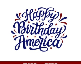 Happy Birthday America SVG PNG, 4th of July Shirt, America 250th Cut File, Patriotic Birthday Design, USA Fireworks, Sublimation Download
