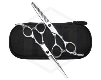 Haircut Scissors Professional – 2 Scissors Set | Hair Cutting & Thinning Shears with Case