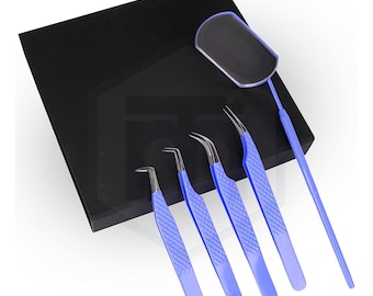 Eyelash Extension Tweezers Set – 5 Pcs Stainless Steel Lash Application Tools
