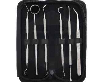 Dental Student Kit – 6-Piece Stainless Steel Dental Hygiene Tool Set | Professional & Home Use