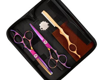 Crystal Rainbow Hairdressing Scissors Set