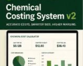 Lawn Care Chemical Cost Calculator Excel | Spray Operator Job Costing (Excel)