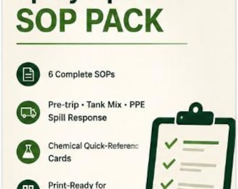 Lawn Care Spray Operator SOP Pack | Standard Operating Procedures, Checklists (Word Doc)