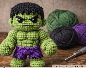 Häkelanleitung: Grüner Muskel Muskel Figur Amigurumi Puppe PDF Anleitung (Digitaler Download)