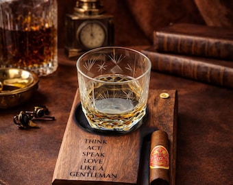 Handgefertigter Whisky & Zigarrenhalter aus Walnussholz