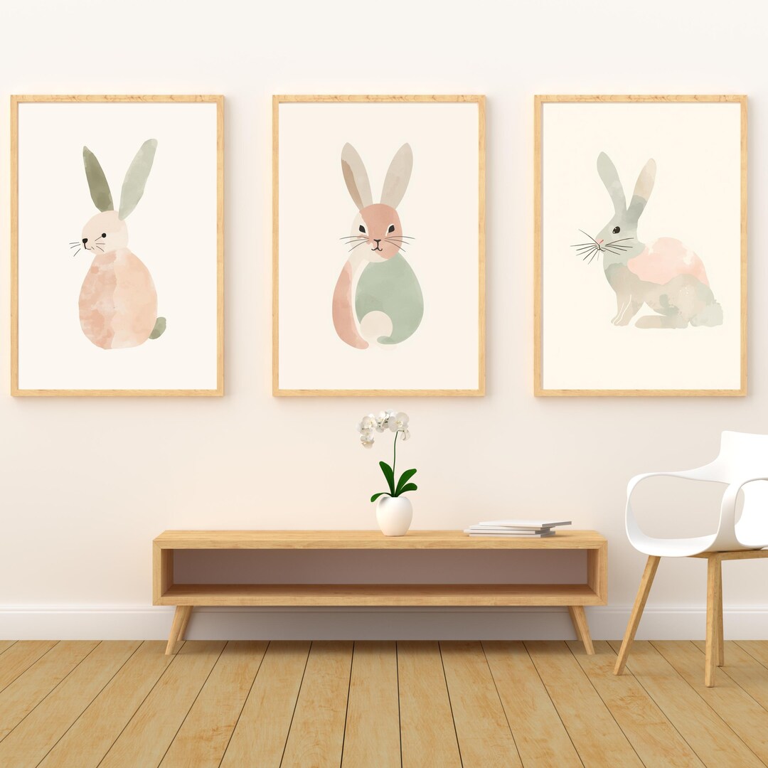 Easter Bunny Wall Art Printable | Rabbit Decor | Boho Nursery Print ...