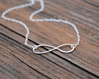 Large, Solid Sterling Silver, Infinity Necklace, Eternity Necklace, Forever Necklace, birthday gift, anniversary gift