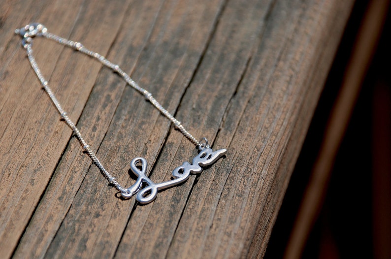 Forever LOVE Sterling Silver Chain Bracelet, Love bracelet, Sterling Silver Bracelet, Bridal Jewelry, Bridesmaids gifts, Birthday Gift image 3